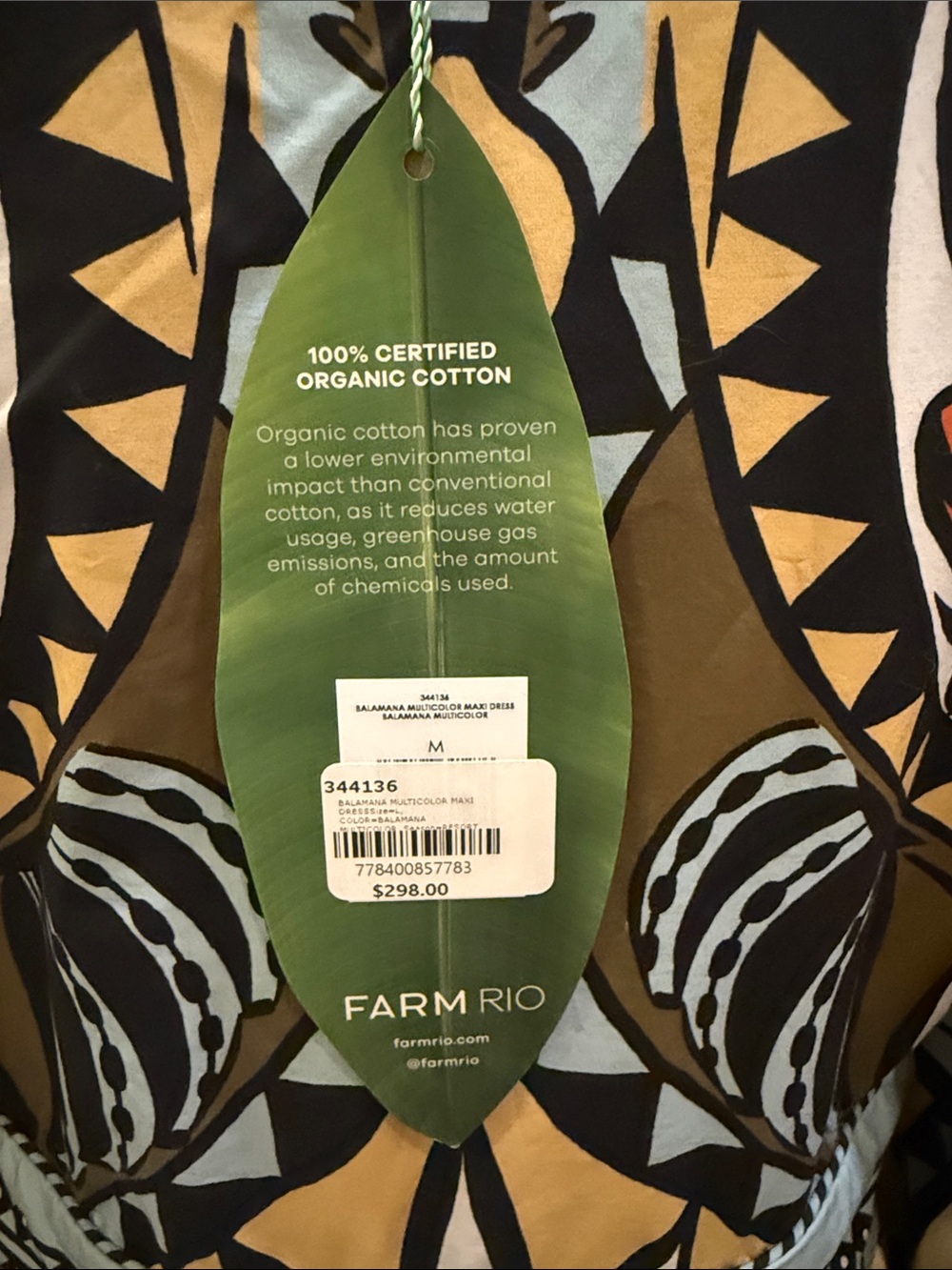 FARM Rio Deep V-Neck Printed Maxi Dress in Cream, Rust & Black - Picture 3 of 6